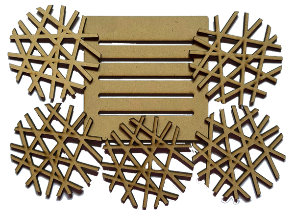 Laser Wood Coaster Set - LW 143