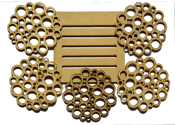 Laser Wood Coaster Set - LW 145