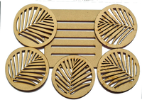 Laser Wood Coaster Set - LW 146