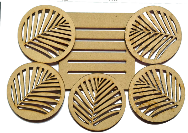 Laser Wood Coaster Set - LW 146