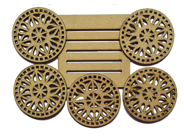 Laser Wood Coaster Set - LW 147