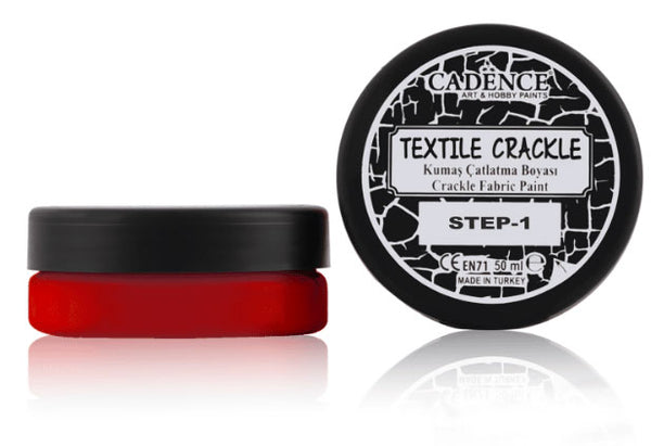 Textile Crackle Fabric Paint- 2 Steps   - 50 ML - Crimson Red - TC 04