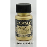 Dora Textile Metallic Fabric Paints- R.Gold- 50 ML - 1136