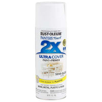 Rust-Oleum Painter’s Touch 12 Ounce Semi-Gloss Ultra Cover White Spray
